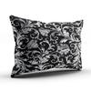 XIUBA Pillowcases Elegant Black and Silver Floral Damask Customizable Cushion Decorative Rectangle 12X20 inch Boudoir Size Throw Pillow Cover Case Hidden Zipper One Sided Design Printed view 2
