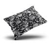 XIUBA Pillowcases Elegant Black and Silver Floral Damask Customizable Cushion Decorative Rectangle 12X20 inch Boudoir Size Throw Pillow Cover Case Hidden Zipper One Sided Design Printed view 3