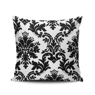 XIUBA Throw Pillow Covers Case Black White Pattern Damask Decorative Pillowcase Cushion Cover 20X20 inch Square Size Double Sided Design Printed