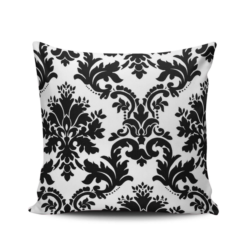 XIUBA Throw Pillow Covers Case Black White Pattern Damask Decorative Pillowcase Cushion Cover 20X20 inch Square Size Double Sided Design Printed