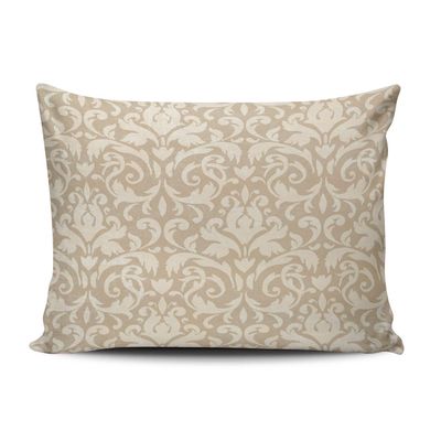 XIUBA Pillowcases Beige Classic Damask Customizable Cushion Decorative Rectangle 20X26 inch Standard Size Throw Pillow Cover Case Hidden Zipper One Sided Design Printed