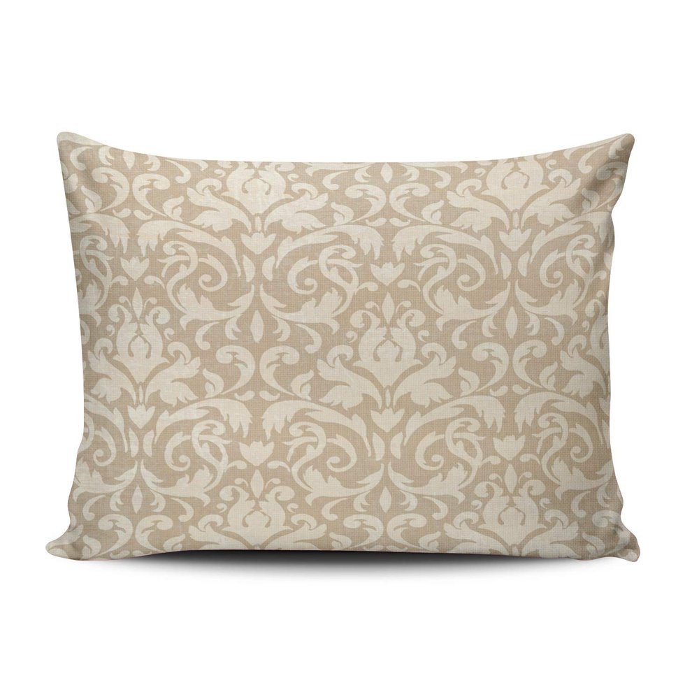 XIUBA Pillowcases Beige Classic Damask Customizable Cushion Decorative Rectangle 20X26 inch Standard Size Throw Pillow Cover Case Hidden Zipper One Sided Design Printed