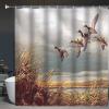 Abaysto Hunting Flying Wild Ducks Shower Curtain, Nature Reed Marsh Camo Shower Curtains Waterproof Bathroom Decor Sets with Hooks Polyester Fabric Hunting Shower Curtain 68x70 Inch view 3