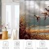 Abaysto Hunting Flying Wild Ducks Shower Curtain, Nature Reed Marsh Camo Shower Curtains Waterproof Bathroom Decor Sets with Hooks Polyester Fabric Hunting Shower Curtain 68x70 Inch view 4