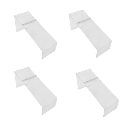 DBM IMPORTS Clear Acrylic Lucite Single Shoe Display Stand Set of 4 Pc with Heels Slant Riser Holder 8'' x 3'' x 4''Q
