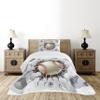 Ambesonne Sports Bedspread Set, Baseball and Old Plaster Concrete Wall Damage Illustration Competition, 3 Piece Decorative Bedding Coverlet and 2 Pillow Shams, Twin Size, Ivory Pale Grey Orange view 2