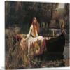 ARTCANVAS The Lady of Shalott 1888 Canvas Art Print Stretched Framed Painting Picture Poster Giclee Wall Decor by John William Waterhouse - 40" x 26" (0.75" Deep) view 1