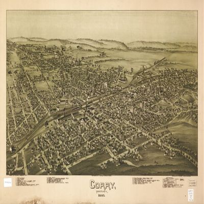 16" x 24" 1895 Map of Corry Pennsylvania