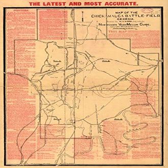 16" x 24" 1895 Map of The Chickamauga Battlefield Georgia