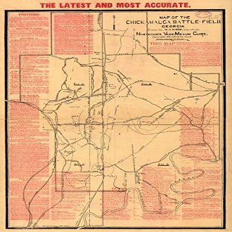 16" x 24" 1895 Map of The Chickamauga Battlefield Georgia