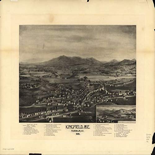 18" x 24" 1895 Map of Kingfield Maine Franklin County