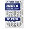 Filter King 21.5x23x1 Air Filter | 12-PACK | MERV 8 HVAC Pleated A/C Furnace Filters | MADE IN USA | Actual Size: 21.5 x 23 x .75" view 1
