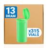 Loud Lock Pop Top Dram Bottles - (Green) - 19 Dram - 225 Per Case (2.75" Deep X 1.5" Wide) - Packaging Supplies - Dry Herb Containers - Child Resistant Smell Proof Container - Pill Vials - Rx Vial view 1