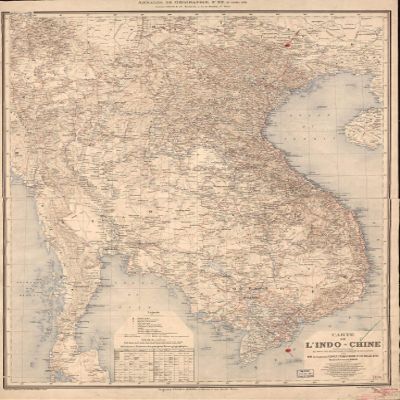 18" x 24" 1895 Map of Indo-China