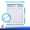 Filter King 16x32x1 Air Filter | 12-PACK | MERV 8 HVAC Pleated A/C Furnace Filters | MADE IN USA | Actual Size: 15.5 x 31.5 x .75" view 2