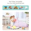 Aubliss Stuffed Animal Storage Bean Bag Chairs Cover, 50"x 35" Extra Large Bean Bags Chair for Kids & Adults, Beanbag Toy Storage for Boys Girls - Premium Cotton Canvas Purple Stripe view 2