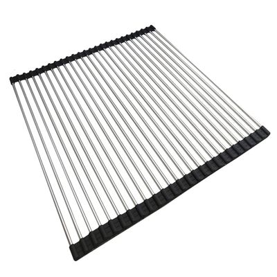 Ahyuan Roll up Dish Drying Rack Over The Sink Kitchen Roll up Sink Drying Rack Portable Dish Drainer Foldable Dish Drying Rack (Black, 20.5''X19.7'')