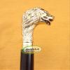 INAM Antique Wooden Foldable Walking Stick/Walking Cane with Solid and Antique Brass Beautiful Designer Lion Handle/Stick Length 92 cm HANDICRAFTS view 2