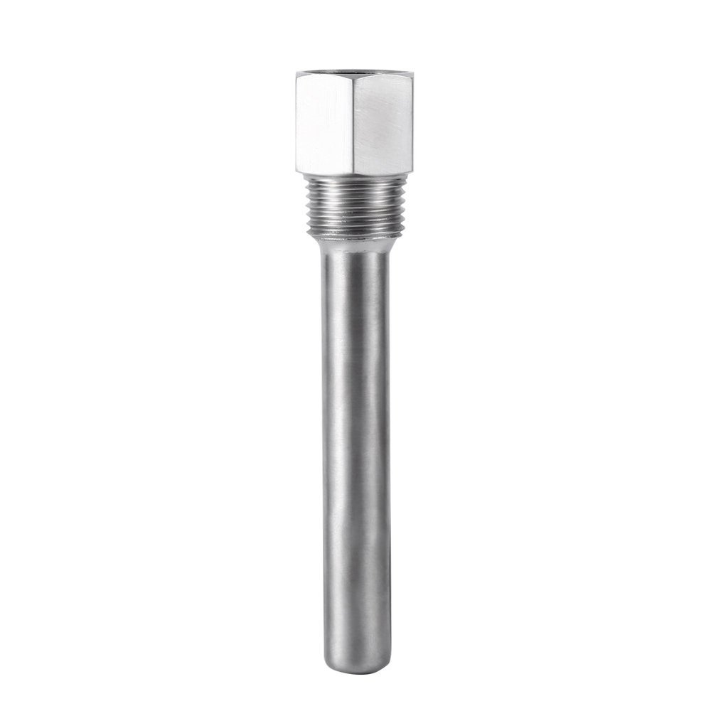 Stainless Steel Thermowell, Durable 201 SS Temperature Sensor Protector with 1/2 NPT Thread for Homebrewing Beer and Industrial Kettles