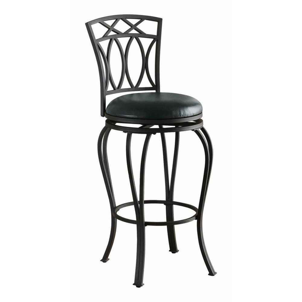 Benjara Benzara Elegant Metal Bar stool, Black,
