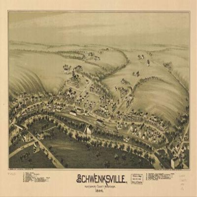 16" x 24" 1894 Map of Schwenksville Montgomery County Pennsylvania