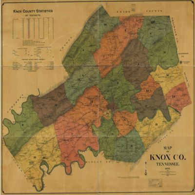 20" x 24" 1895 Map of Knox County Tennessee
