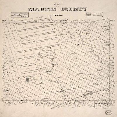 18" x 24" 1894 Map of Map of Martin County Texas