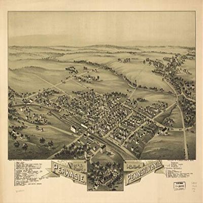 18" x 24" 1894 Map of Perkasie Pennsylvania Bucks County