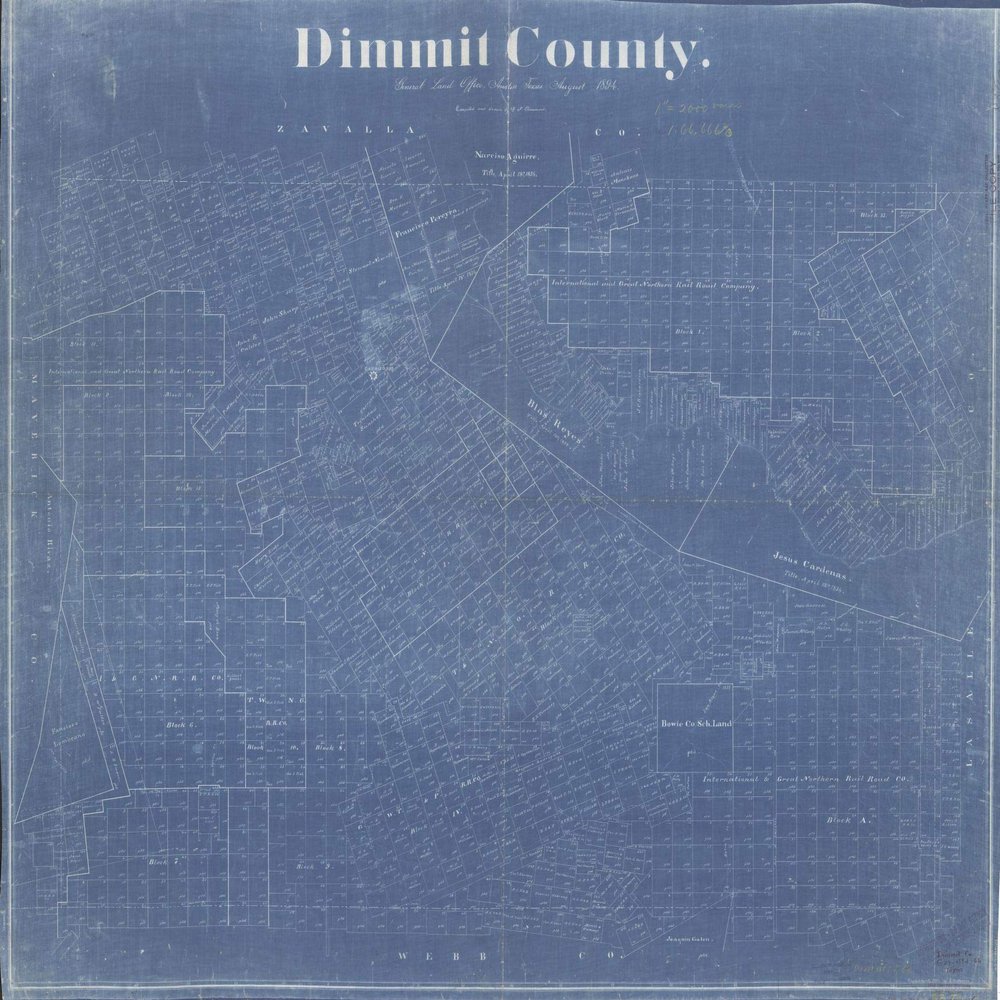 HP 20" x 24" 1901 Map Of Dimmit County