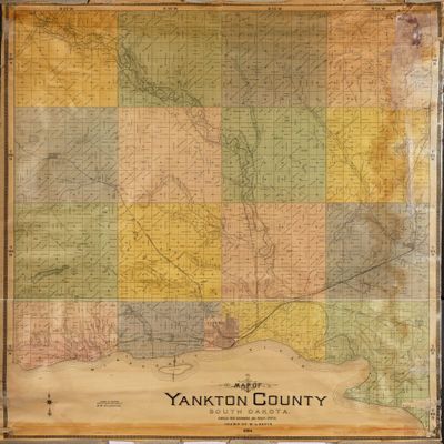 Historic Prints 20" x 24" 1894 Map of Yankton County South Dakota Compiled from Government & Private Surveys