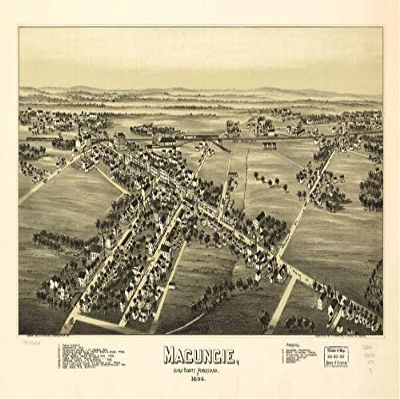 16" x 24" 1893 Map of Macungie Lehigh County Pennsylvania