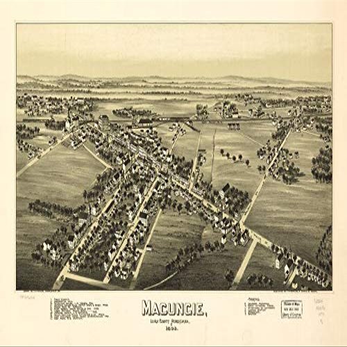 16" x 24" 1893 Map of Macungie Lehigh County Pennsylvania