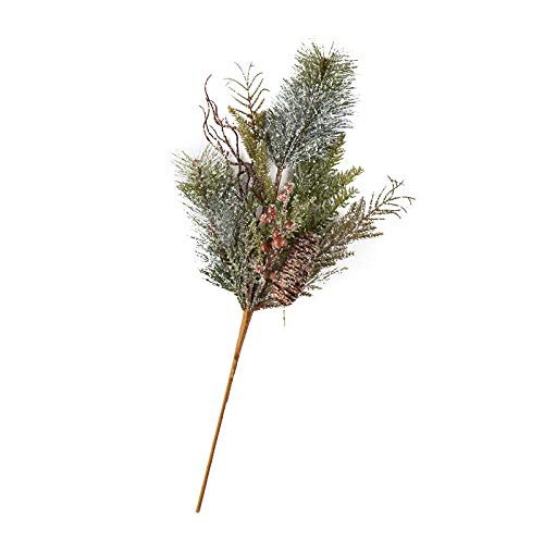 Factory Direct Craft Glitter Berry Pine Spray with Cones