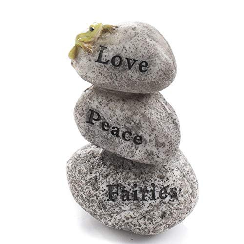 Factory Direct Craft Miniature Love Peace Fairies Stone Cairn