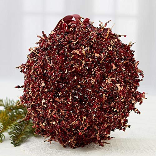 Factory Direct Craft Metallic Burgundy and Gold Acrylic Iced Kissing Ball