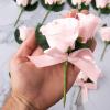 Factory Direct Craft Pink Artificial Foam Rose Boutonniere Picks - Set of 12 Fake Rose Heads for Romantic Corsages, Napkin Rings or Placeholders (5 Inches Long) view 3