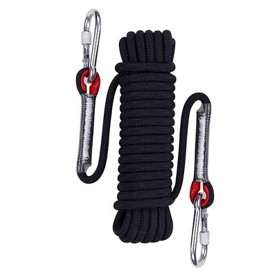 Aoneky Outdoor 10mm 200ft Static Utility Rope, Heavy Duty Polyester Rope for Pulling, Rigging, Tree Work & Hunting, Gym Fitness, 2000LB Tensile Strength, Black