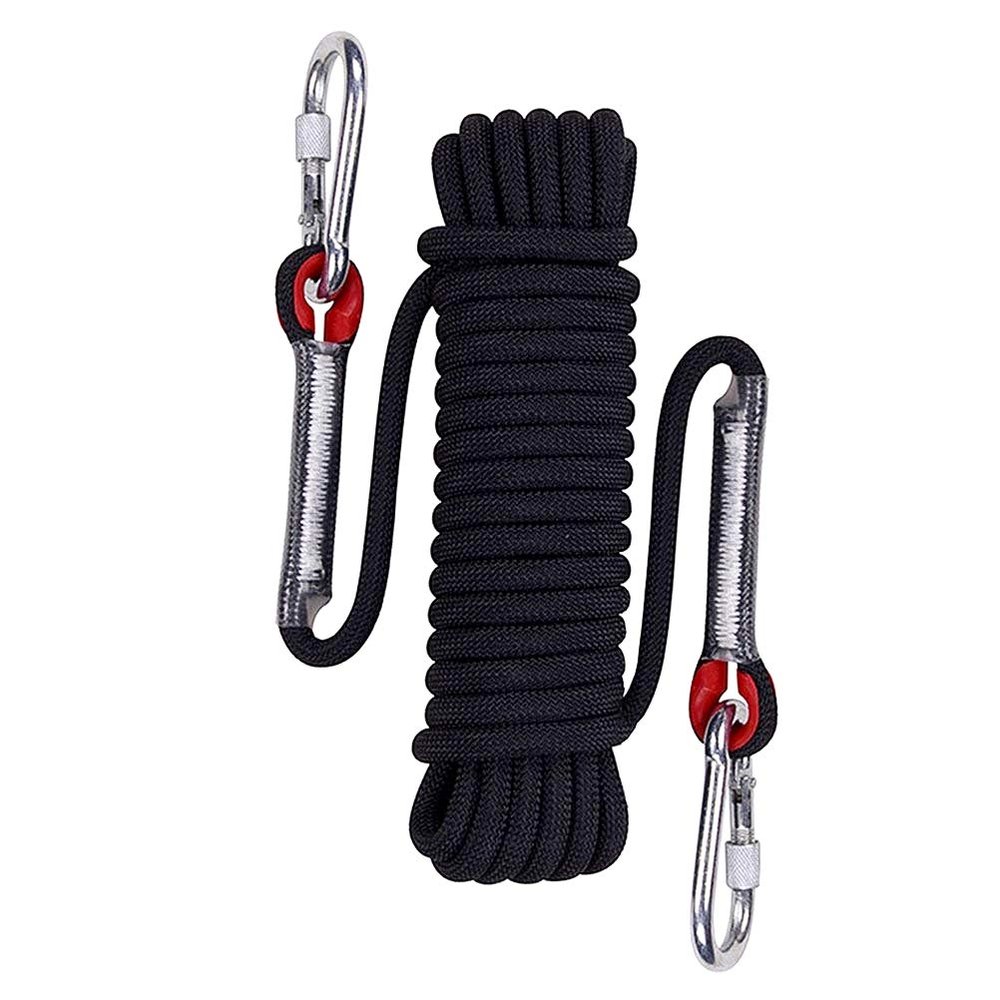 Aoneky Outdoor 10mm 200ft Static Utility Rope, Heavy Duty Polyester Rope for Pulling, Rigging, Tree Work & Hunting, Gym Fitness, 2000LB Tensile Strength, Black