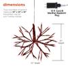Alpine Corporation 10" H Indoor Christmas Twig 3D Hanging Snowflake Ornament with LED Lights, Red, Christmas Decoration view 3