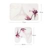 Amagical Paris Eiffel Tower Decor 3 Piece Bathroom Mat Rug Set Shower Curtainn Set High Heeled Shoes and Pink Flower in Paris Pattern Non Slip Bath Mat + Contour Mat + Shower Curtain + 12 Hooks view 4