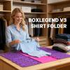 BoxLegend Version 3 Shirt Folding Board t Shirts Clothes Folder Durable Plastic Laundry folders Folding Boards Helper Tool for Adults and Children (Purple) view 2