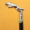 INAM Antique Wooden Foldable Walking Stick/Walking Cane with Antique Brass Designer Jaguar Handle/Stick Length 92 cm HANDICRAFTS view 2