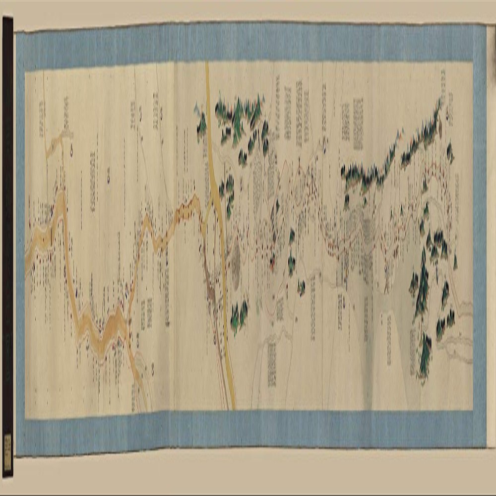 8" x 24" 1886 Complete Map of The Grand Canal in Shandong Province