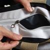 Black and White Striped Canvas Tote Bags | Length - 16 3/4" view 2