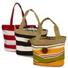 Black and White Striped Canvas Tote Bags | Length - 16 3/4" view 4