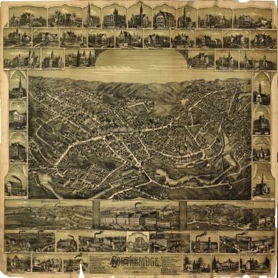 18" x 24" 1892 Map of Southbridge Massachusetts