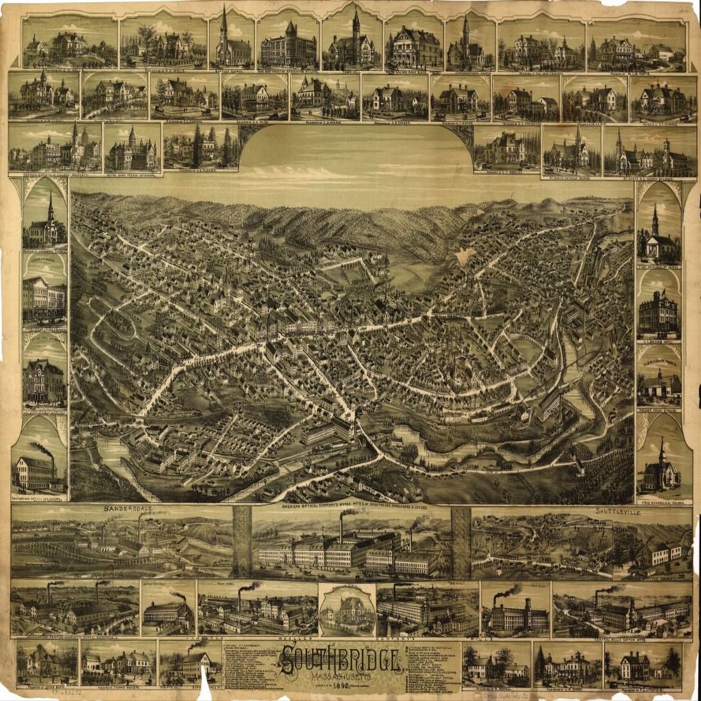18" x 24" 1892 Map of Southbridge Massachusetts