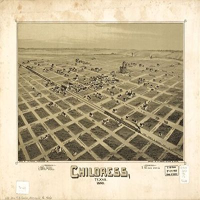 16" x 24" 1890 Map of Childress Texas