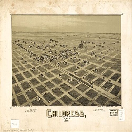 16" x 24" 1890 Map of Childress Texas