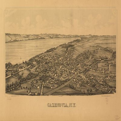 14" x 24" 1890 Map of Cazenovia New York